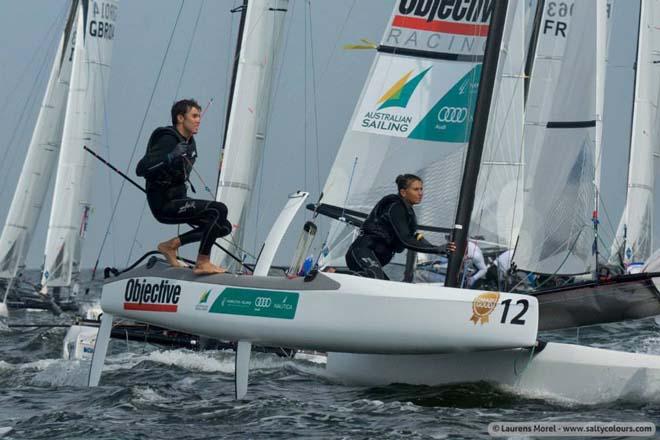 Jason Waterhouse and Lisa Darmanin at the Nacra 17 World Championship 2013 &copy; Laurens Morel